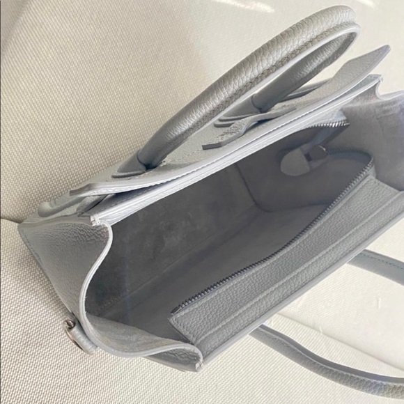 *SOLD * $1700 Authentic Celine mini nano luggage tote mineral calfskin - Picture 4 of 9